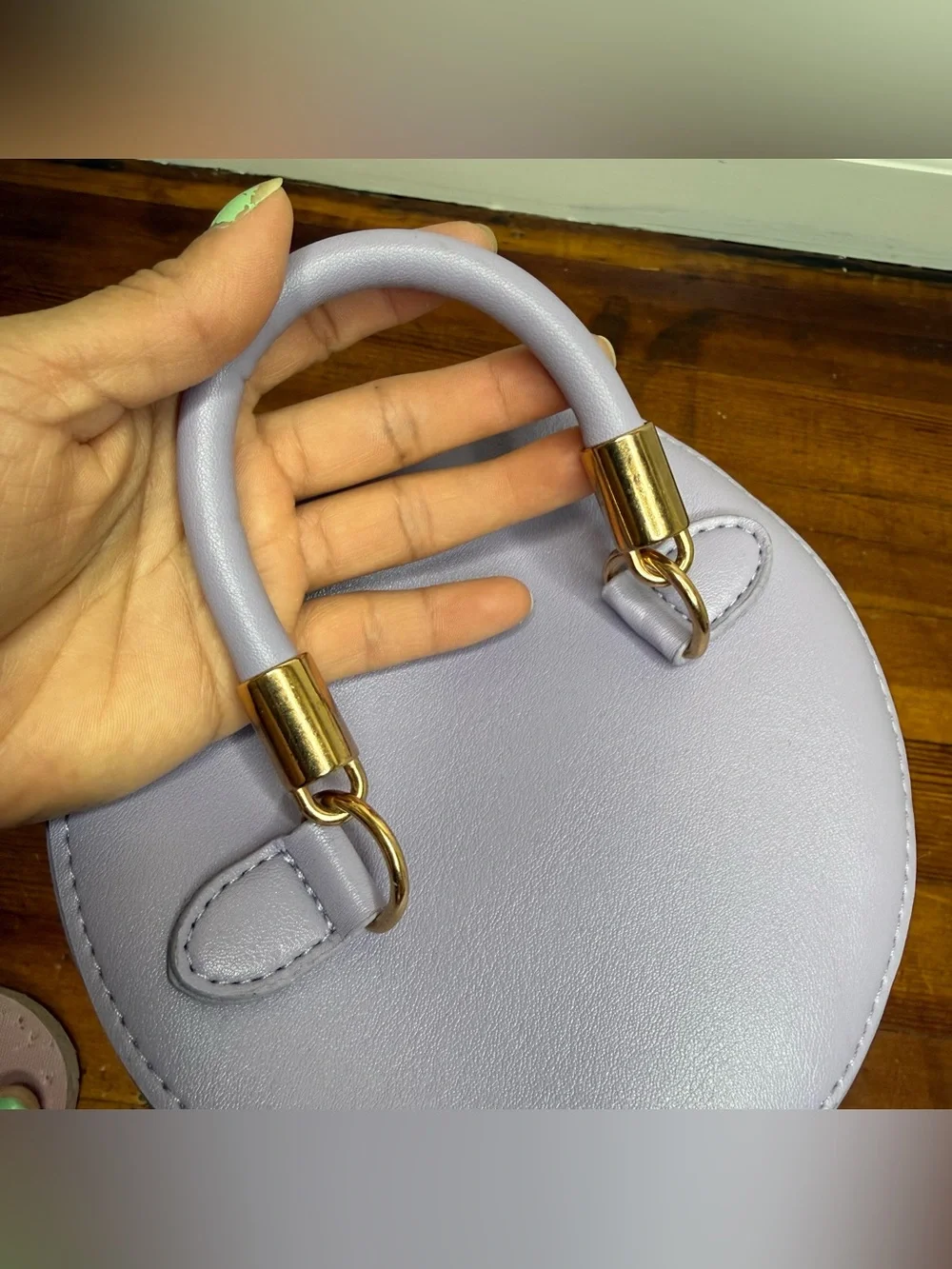 Lavender Embossed Circle Barrel Cosmetic Case